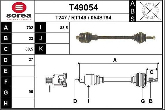 EAI T49054 - Pogonska osovina www.molydon.hr