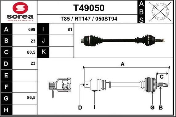 EAI T49050 - Pogonska osovina www.molydon.hr