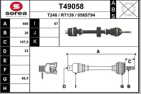 EAI T49058 - Pogonska osovina www.molydon.hr