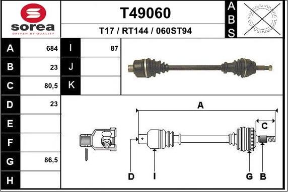 EAI T49060 - Pogonska osovina www.molydon.hr