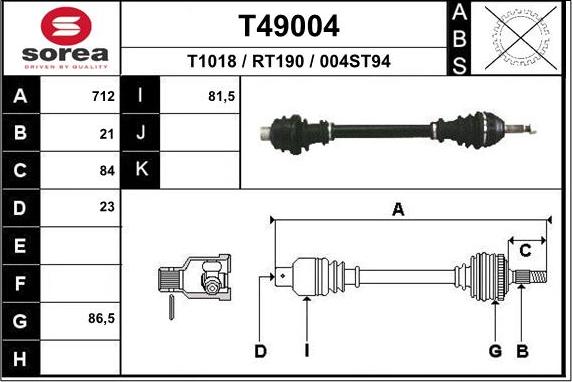 EAI T49004 - Pogonska osovina www.molydon.hr