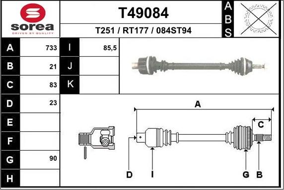 EAI T49084 - Pogonska osovina www.molydon.hr