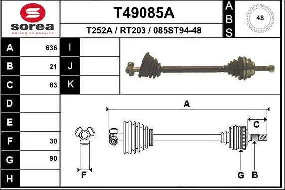 EAI T49085A - Pogonska osovina www.molydon.hr