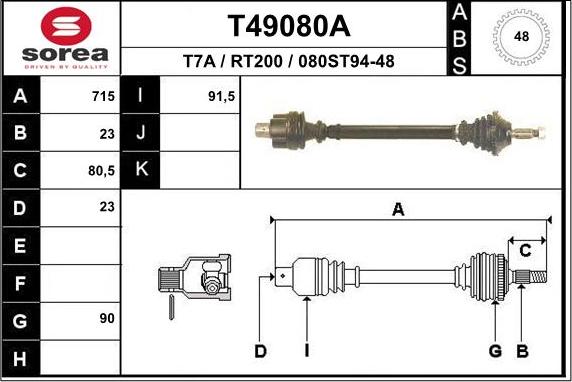 EAI T49080A - Pogonska osovina www.molydon.hr