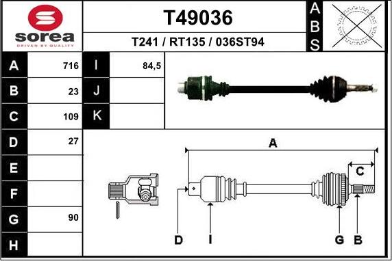 EAI T49036 - Pogonska osovina www.molydon.hr