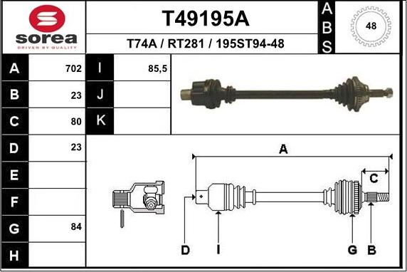 EAI T49195A - Pogonska osovina www.molydon.hr