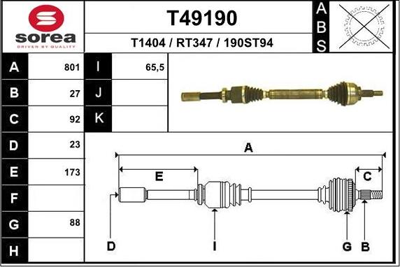 EAI T49190 - Pogonska osovina www.molydon.hr