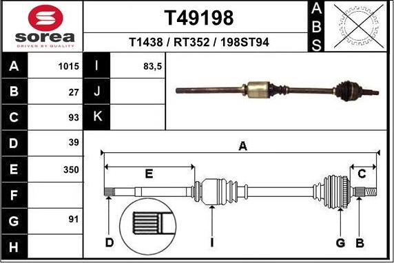 EAI T49198 - Pogonska osovina www.molydon.hr