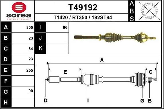 EAI T49192 - Pogonska osovina www.molydon.hr