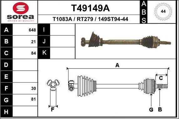 EAI T49149A - Pogonska osovina www.molydon.hr