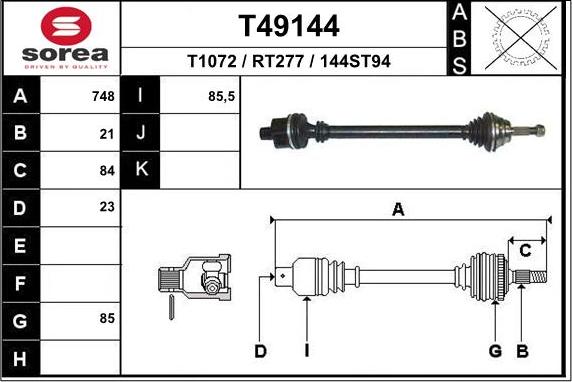 EAI T49144 - Pogonska osovina www.molydon.hr