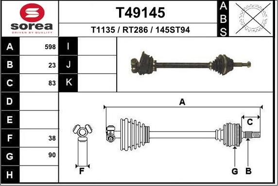 EAI T49145 - Pogonska osovina www.molydon.hr