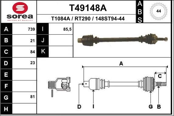 EAI T49148A - Pogonska osovina www.molydon.hr