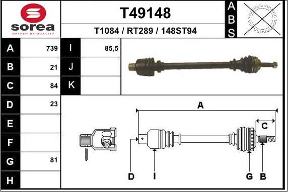 EAI T49148 - Pogonska osovina www.molydon.hr