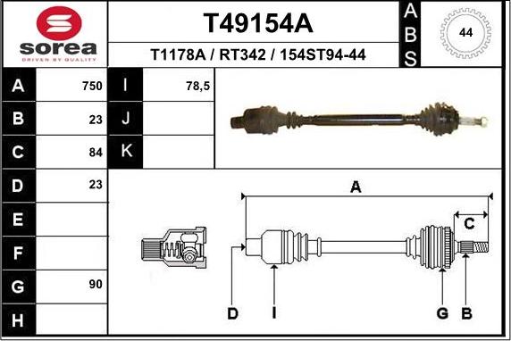 EAI T49154A - Pogonska osovina www.molydon.hr