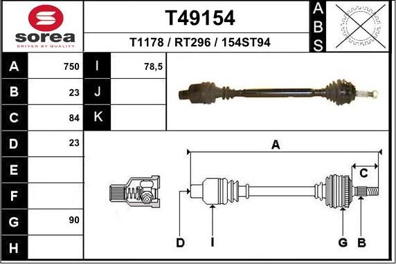 EAI T49154 - Pogonska osovina www.molydon.hr