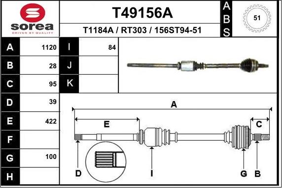 EAI T49156A - Pogonska osovina www.molydon.hr