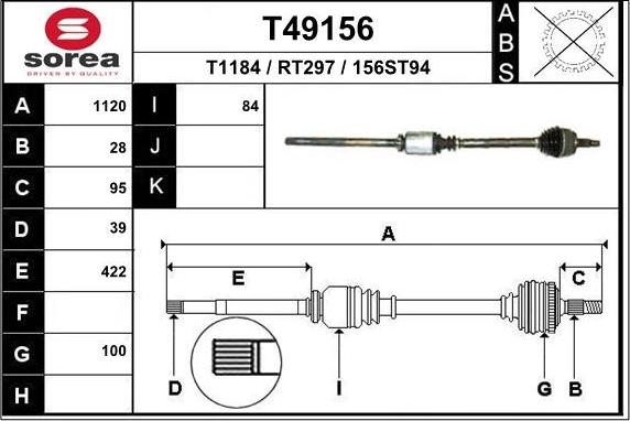 EAI T49156 - Pogonska osovina www.molydon.hr