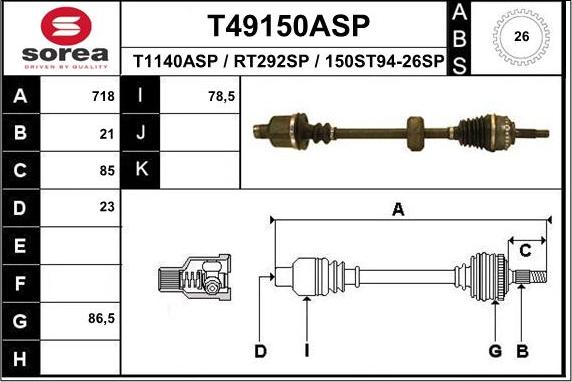 EAI T49150ASP - Pogonska osovina www.molydon.hr