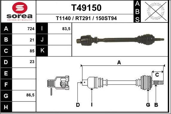 EAI T49150 - Pogonska osovina www.molydon.hr