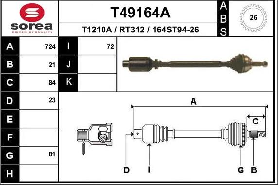 EAI T49164A - Pogonska osovina www.molydon.hr