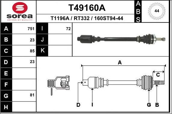 EAI T49160A - Pogonska osovina www.molydon.hr