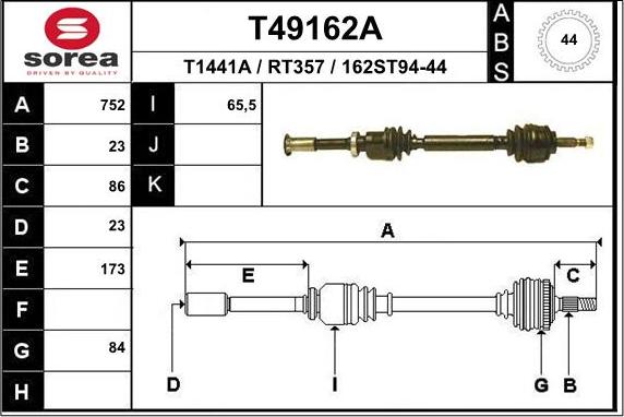 EAI T49162A - Pogonska osovina www.molydon.hr