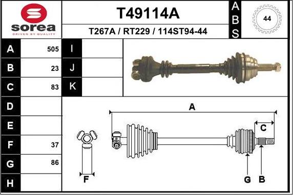 EAI T49114A - Pogonska osovina www.molydon.hr