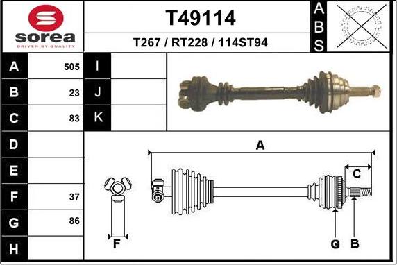 EAI T49114 - Pogonska osovina www.molydon.hr