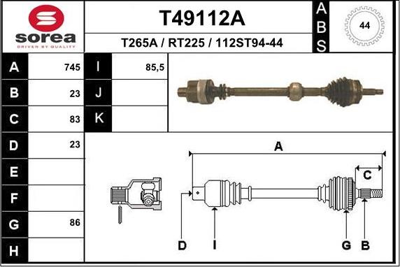 EAI T49112A - Pogonska osovina www.molydon.hr