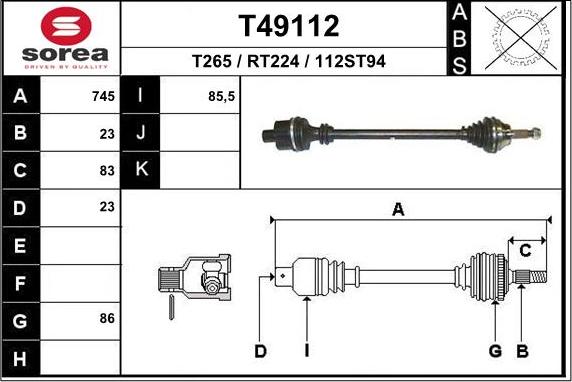 EAI T49112 - Pogonska osovina www.molydon.hr