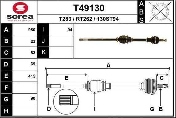 EAI T49130 - Pogonska osovina www.molydon.hr