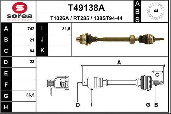 EAI T49138A - Pogonska osovina www.molydon.hr