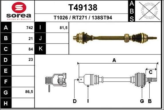 EAI T49138 - Pogonska osovina www.molydon.hr