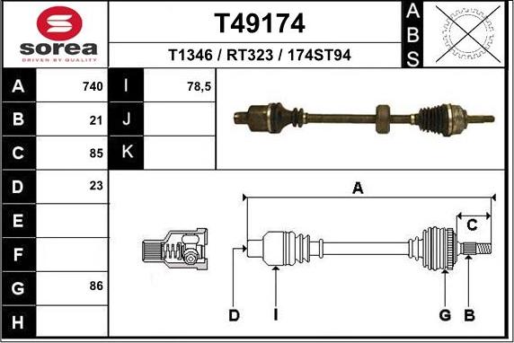 EAI T49174 - Pogonska osovina www.molydon.hr