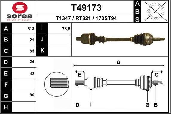 EAI T49173 - Pogonska osovina www.molydon.hr