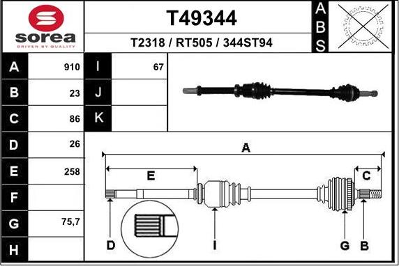 EAI T49344 - Pogonska osovina www.molydon.hr