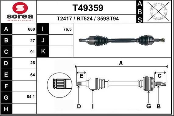 EAI T49359 - Pogonska osovina www.molydon.hr