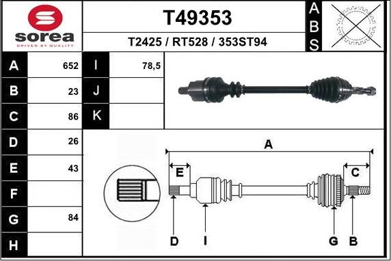 EAI T49353 - Pogonska osovina www.molydon.hr