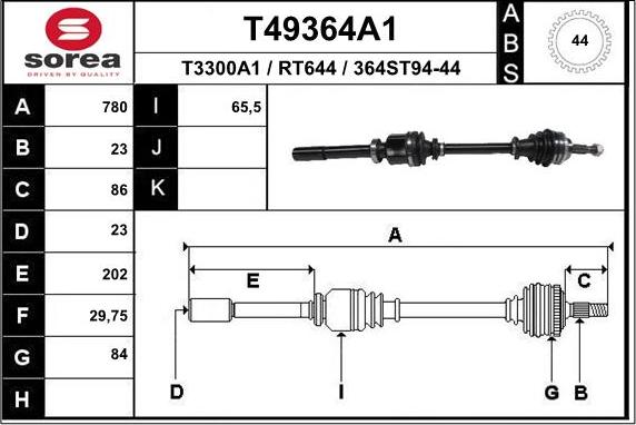 EAI T49364A1 - Pogonska osovina www.molydon.hr