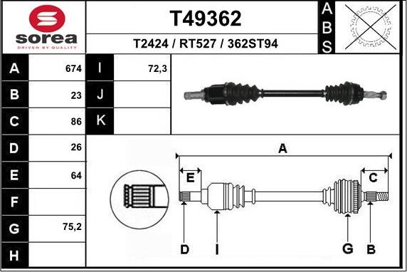 EAI T49362 - Pogonska osovina www.molydon.hr