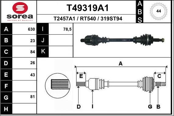 EAI T49319A1 - Pogonska osovina www.molydon.hr