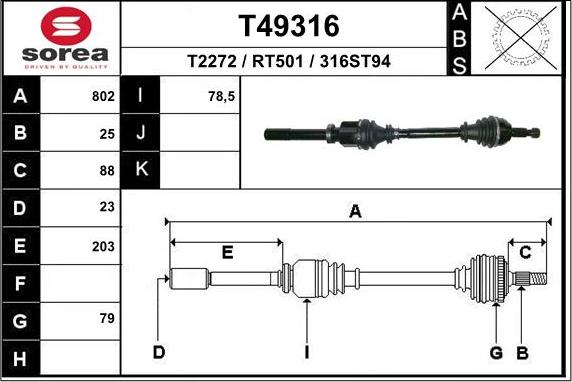 EAI T49316 - Pogonska osovina www.molydon.hr