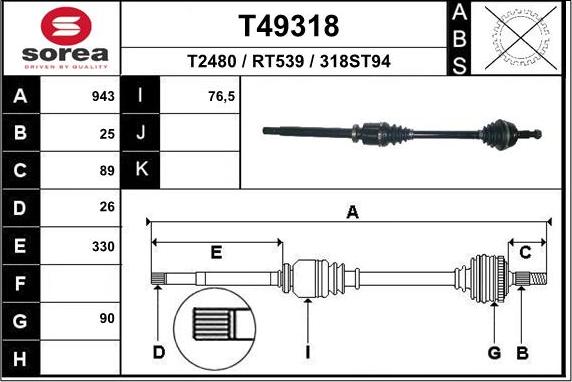 EAI T49318 - Pogonska osovina www.molydon.hr