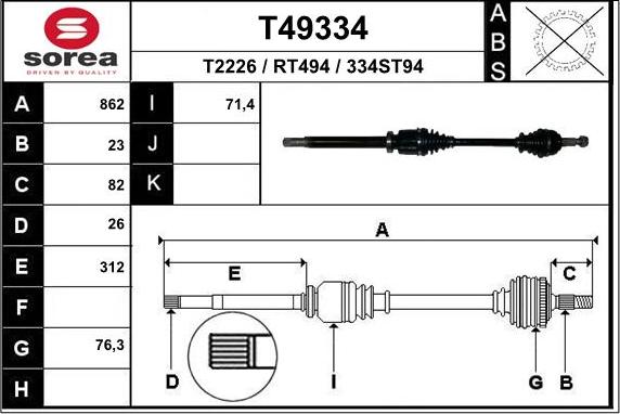 EAI T49334 - Pogonska osovina www.molydon.hr