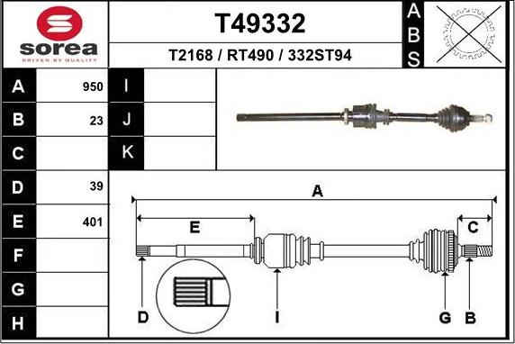 EAI T49332 - Pogonska osovina www.molydon.hr