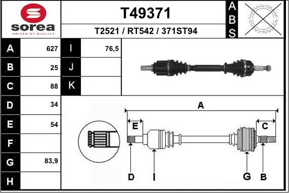 EAI T49371 - Pogonska osovina www.molydon.hr