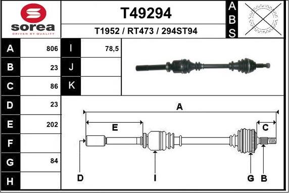 EAI T49294 - Pogonska osovina www.molydon.hr