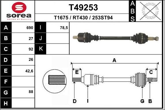 EAI T49253 - Pogonska osovina www.molydon.hr