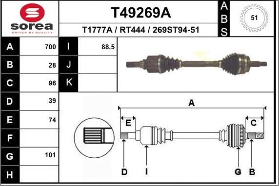 EAI T49269A - Pogonska osovina www.molydon.hr